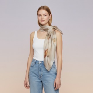 Square silk scarf- Angel 65*65 cm
